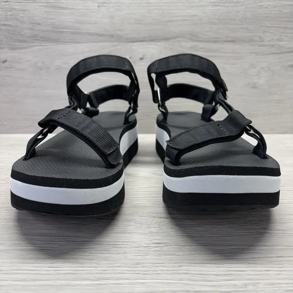 Teva Womens Casual Ankle Strap Platform Sandals Black Gray Size 10 Outdoor - Picture 2 of 13